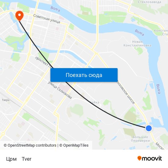 Црм to Tver map