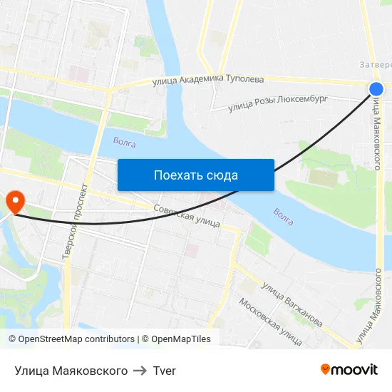 Улица Маяковского to Tver map