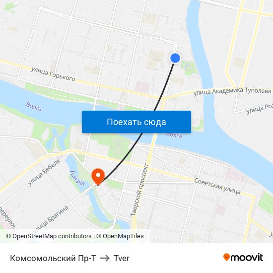 Комсомольский Пр-Т to Tver map