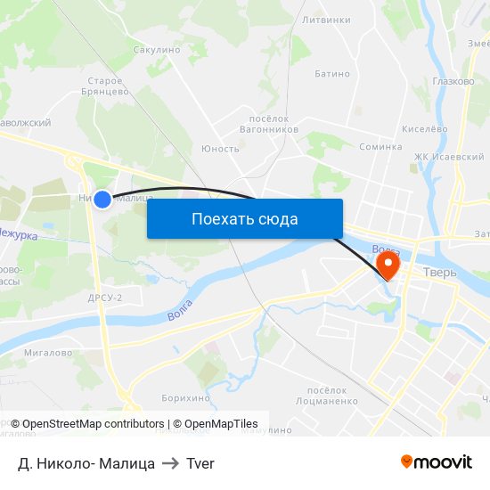 Д. Николо- Малица to Tver map