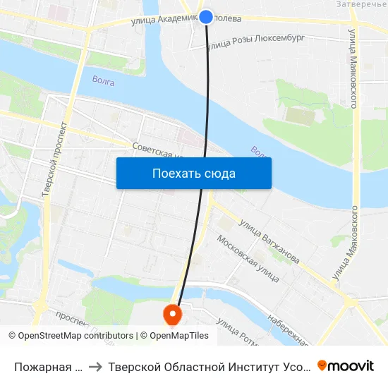 Пожарная Площадь to Тверской Областной Институт Усовершенствования Учите map