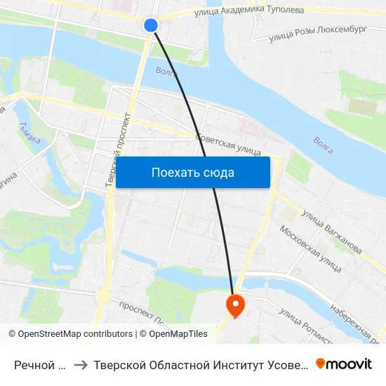 Речной Вокзал to Тверской Областной Институт Усовершенствования Учите map