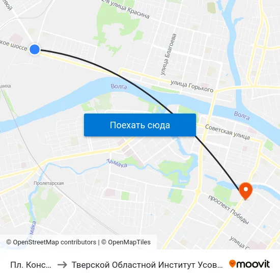 Пл. Конституции to Тверской Областной Институт Усовершенствования Учите map