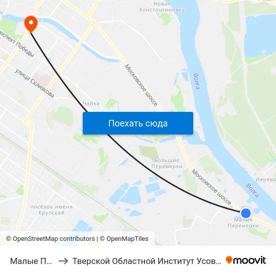 Малые Премерки to Тверской Областной Институт Усовершенствования Учите map