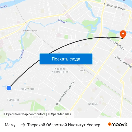 Мамулино to Тверской Областной Институт Усовершенствования Учите map