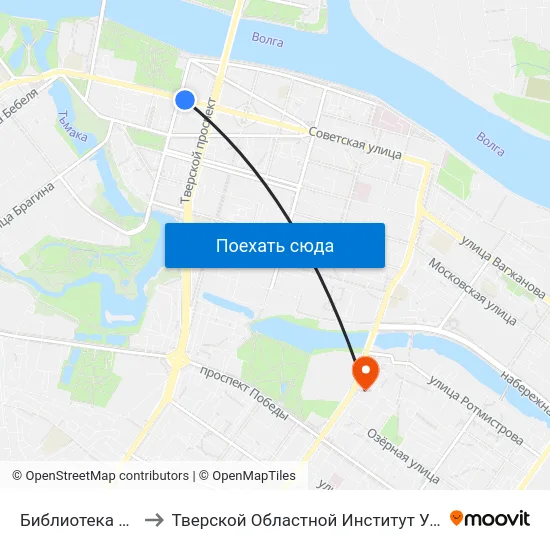 Библиотека Им. Горького to Тверской Областной Институт Усовершенствования Учите map