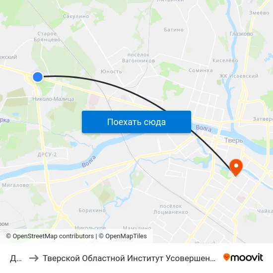 Дачи to Тверской Областной Институт Усовершенствования Учите map
