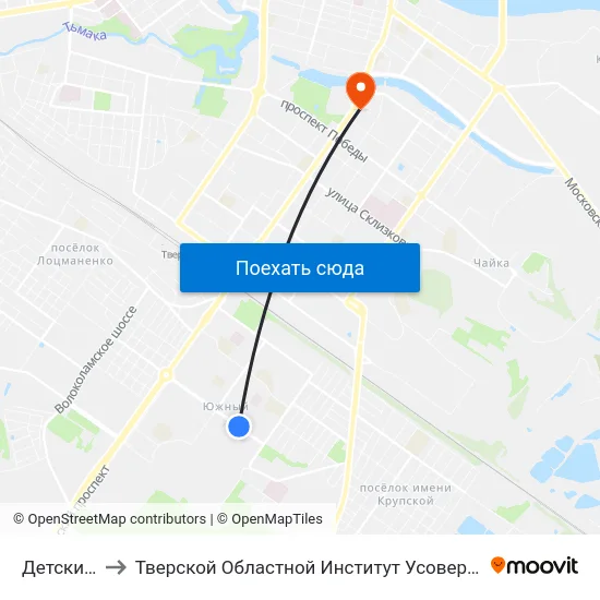 Детский Сад to Тверской Областной Институт Усовершенствования Учите map