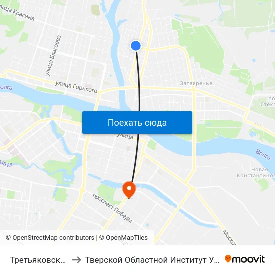 Третьяковский Переулок to Тверской Областной Институт Усовершенствования Учите map