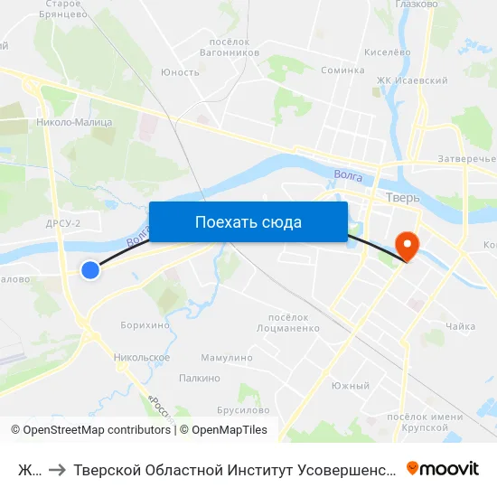 Жби to Тверской Областной Институт Усовершенствования Учите map