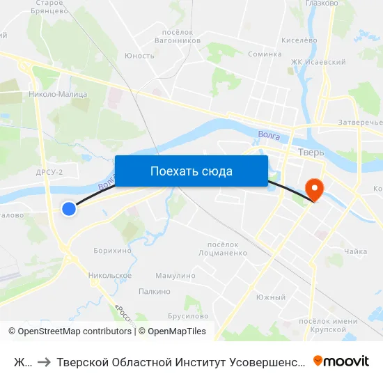 Жби to Тверской Областной Институт Усовершенствования Учите map