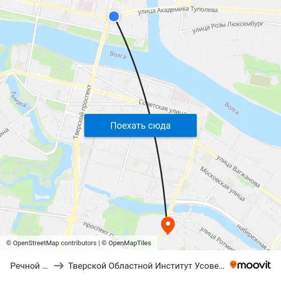 Речной Вокзал to Тверской Областной Институт Усовершенствования Учите map