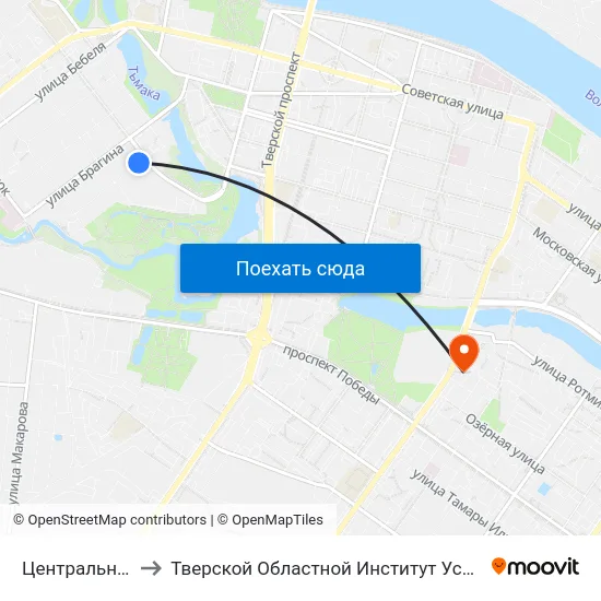 Центральный Рынок to Тверской Областной Институт Усовершенствования Учите map