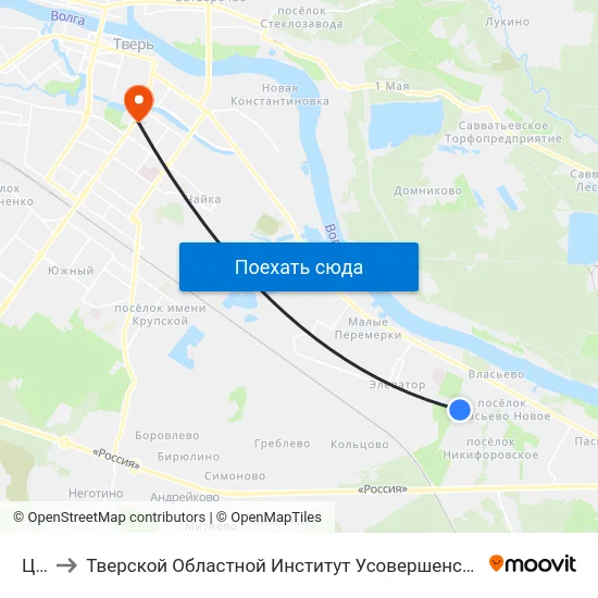 Црб to Тверской Областной Институт Усовершенствования Учите map