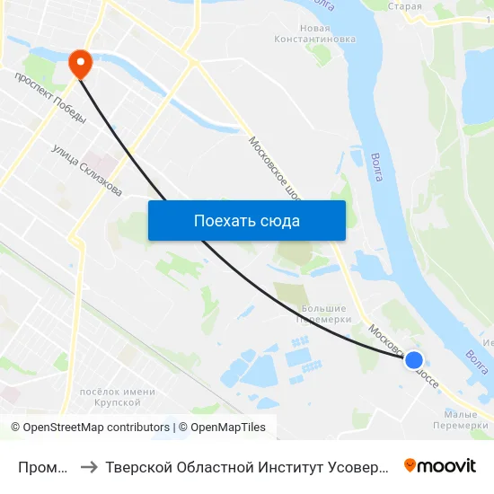 Промопост to Тверской Областной Институт Усовершенствования Учите map