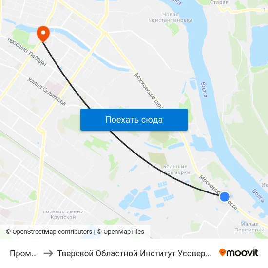 Промопост to Тверской Областной Институт Усовершенствования Учите map