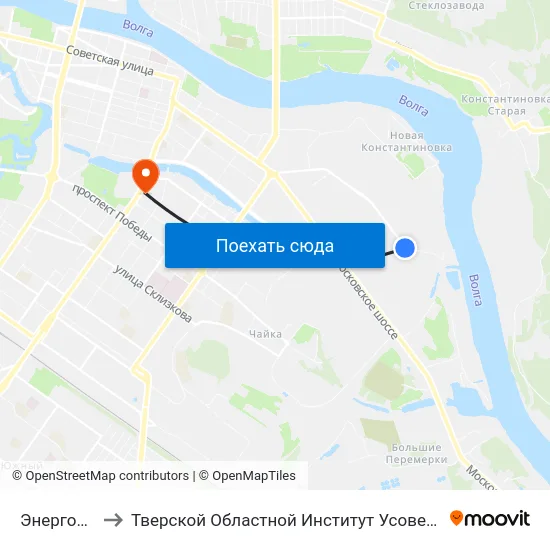 Энергоремонт to Тверской Областной Институт Усовершенствования Учите map
