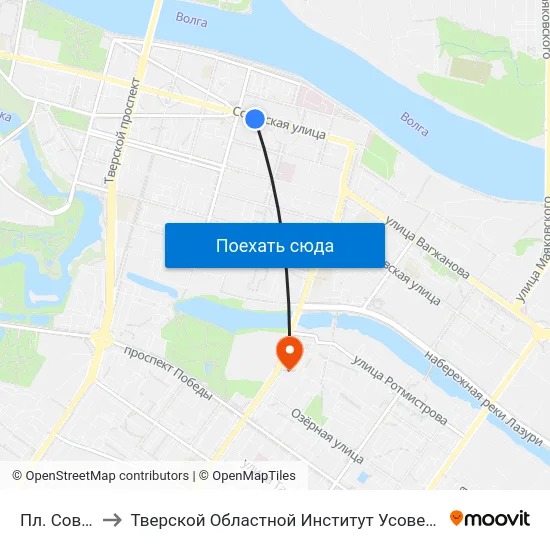 Пл. Советская to Тверской Областной Институт Усовершенствования Учите map