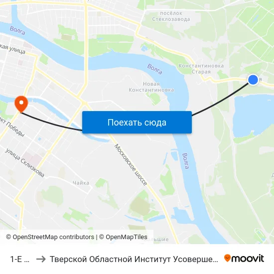 1-Е Мая to Тверской Областной Институт Усовершенствования Учите map