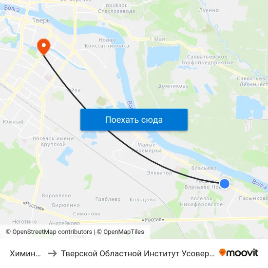 Химинститут to Тверской Областной Институт Усовершенствования Учите map