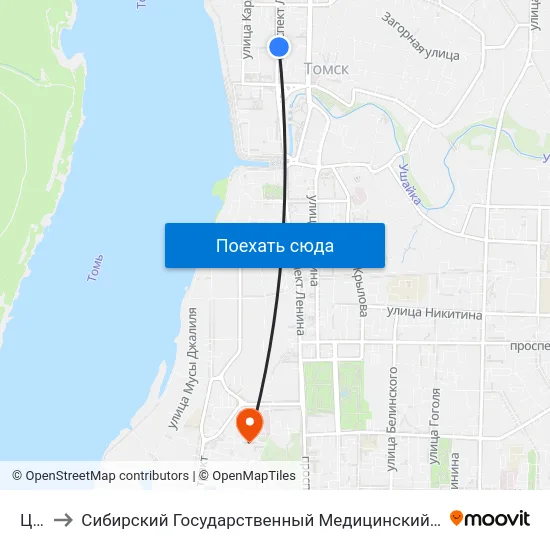 Цум to Сибирский Государственный Медицинский Университет map