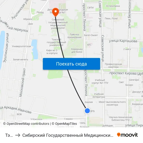 Тэмз to Сибирский Государственный Медицинский Университет map
