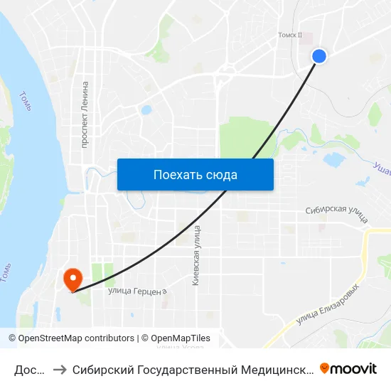 Досааф to Сибирский Государственный Медицинский Университет map