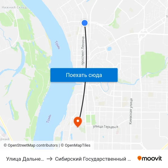Улица Дальне-Ключевская to Сибирский Государственный Медицинский Университет map