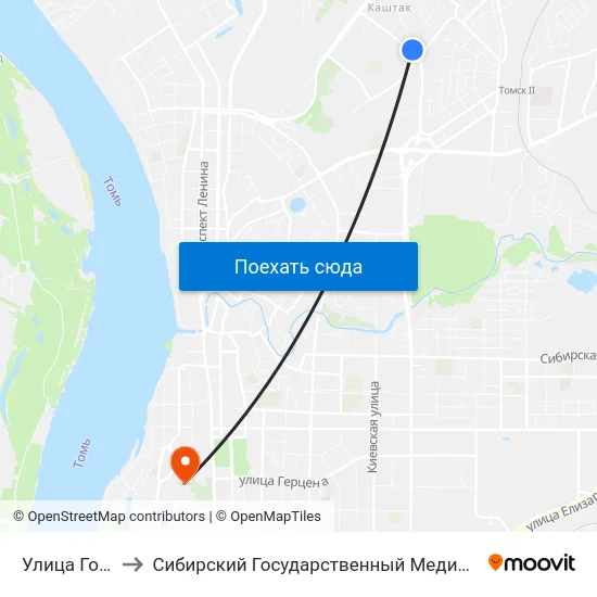 Улица Говорова to Сибирский Государственный Медицинский Университет map