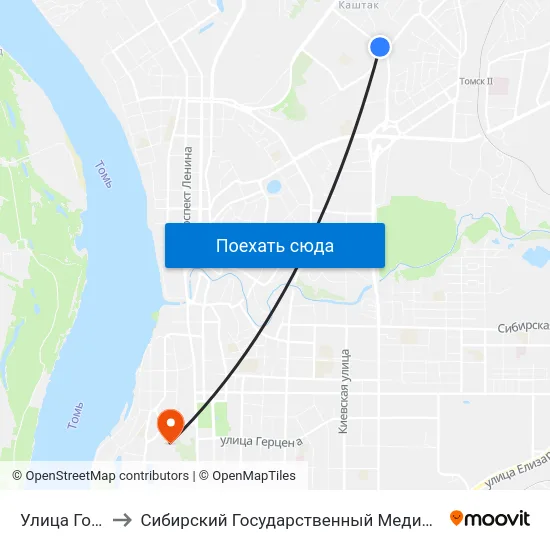 Улица Говорова to Сибирский Государственный Медицинский Университет map