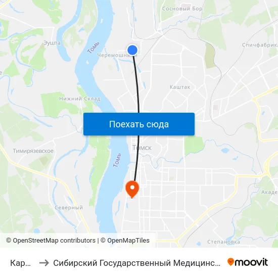 Каравай to Сибирский Государственный Медицинский Университет map