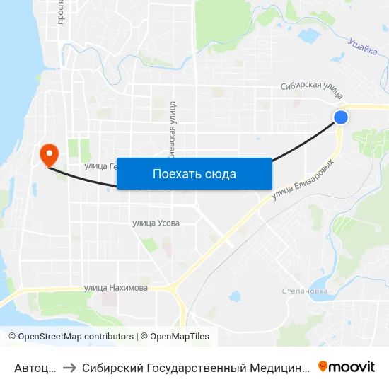 Автоцентр to Сибирский Государственный Медицинский Университет map