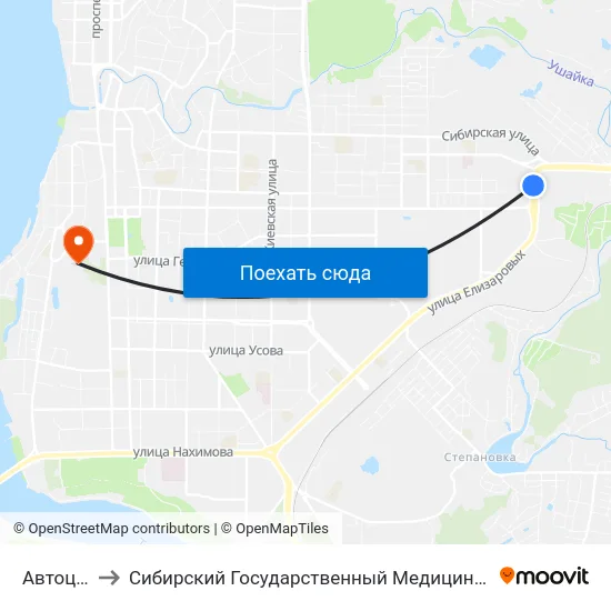 Автоцентр to Сибирский Государственный Медицинский Университет map