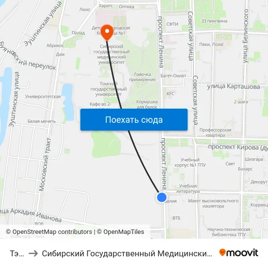 Тэмз to Сибирский Государственный Медицинский Университет map