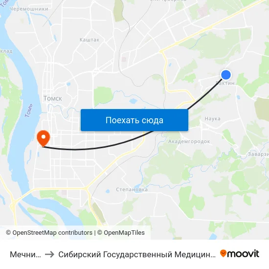 Мечникова to Сибирский Государственный Медицинский Университет map