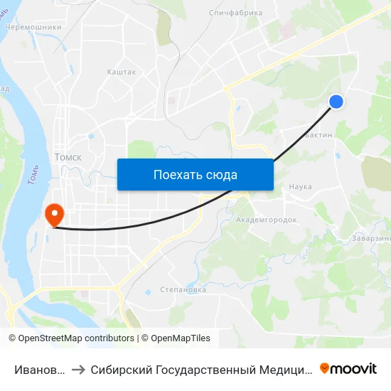 Ивановского to Сибирский Государственный Медицинский Университет map