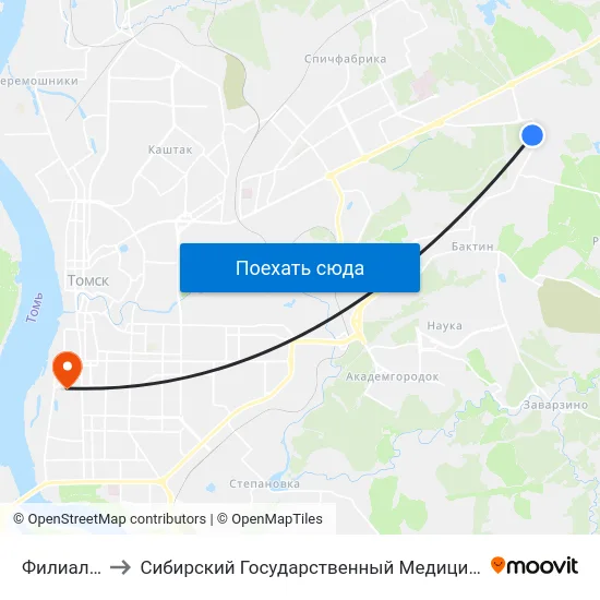 Филиал Гпз-5 to Сибирский Государственный Медицинский Университет map