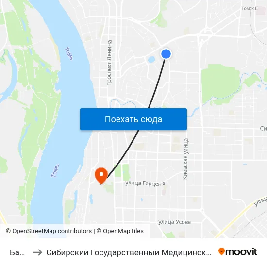 Башня to Сибирский Государственный Медицинский Университет map