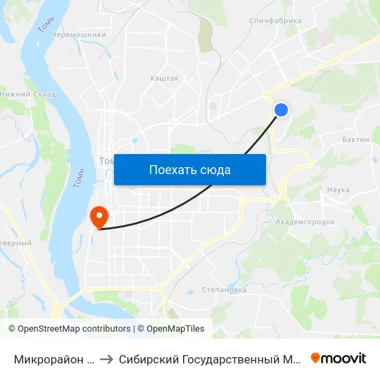 Микрорайон Солнечный to Сибирский Государственный Медицинский Университет map