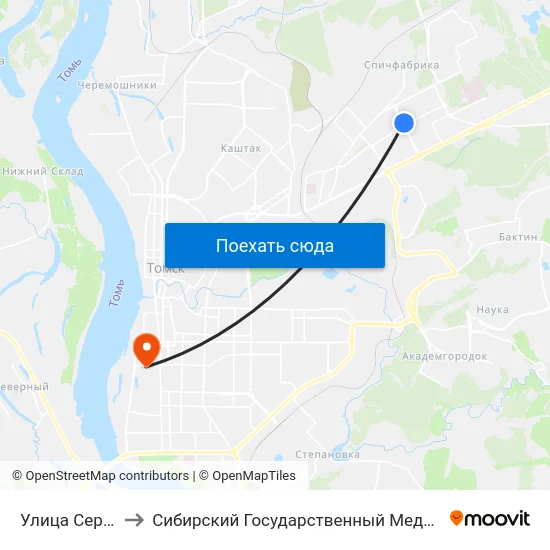 Улица Сергея Лазо to Сибирский Государственный Медицинский Университет map