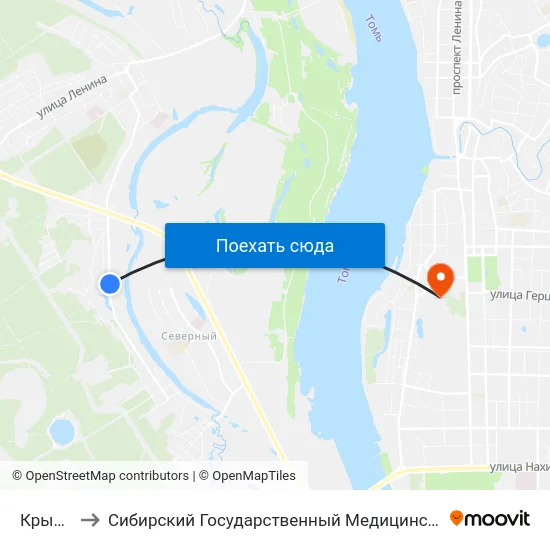 Крылова to Сибирский Государственный Медицинский Университет map