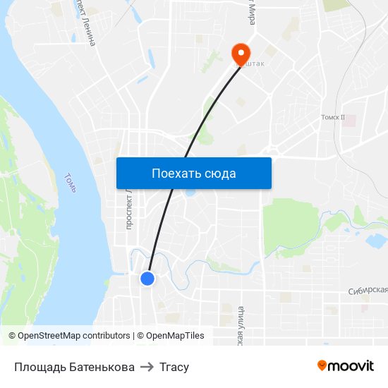 Площадь Батенькова to Тгасу map