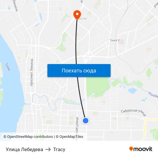Улица Лебедева to Тгасу map