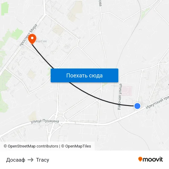 Досааф to Тгасу map