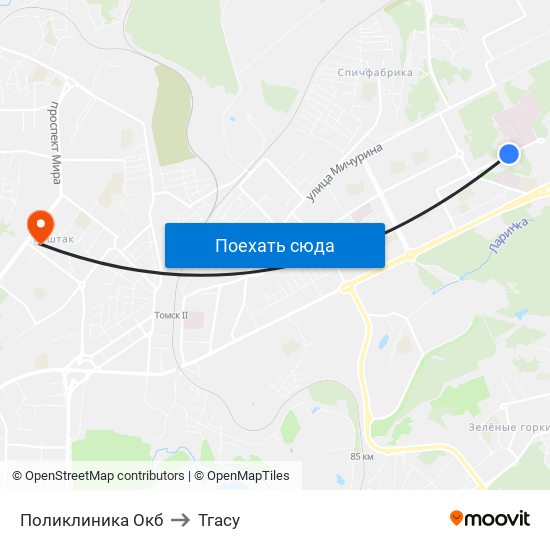 Поликлиника Окб to Тгасу map