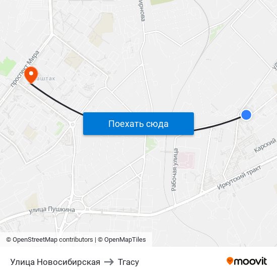 Улица Новосибирская to Тгасу map