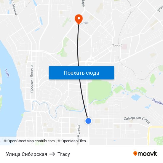 Улица Сибирская to Тгасу map