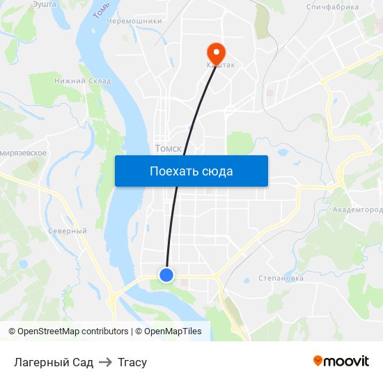 Лагерный Сад to Тгасу map