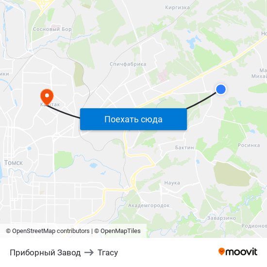 Приборный Завод to Тгасу map