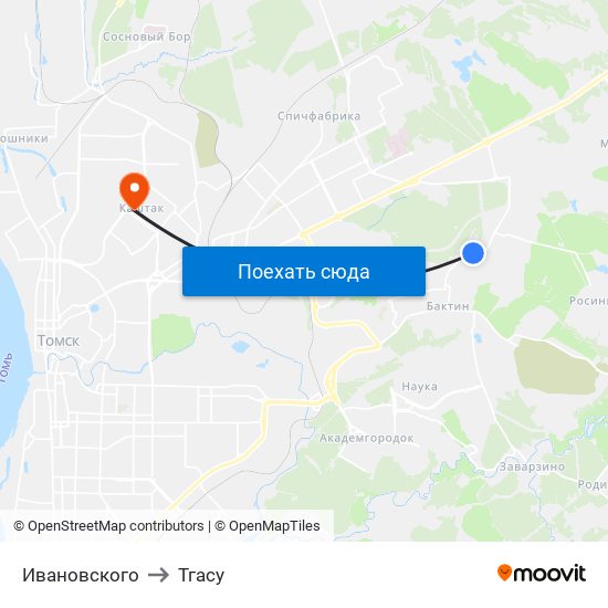 Ивановского to Тгасу map